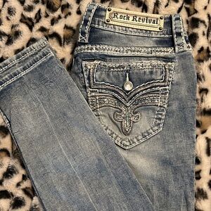 Rock Revival Women's Light Blue Embellished Jeans size 29